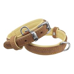 Markapet Lüks Deri Köpek Boyun Tasması 2x25-32 cm Sarı Kahverengi