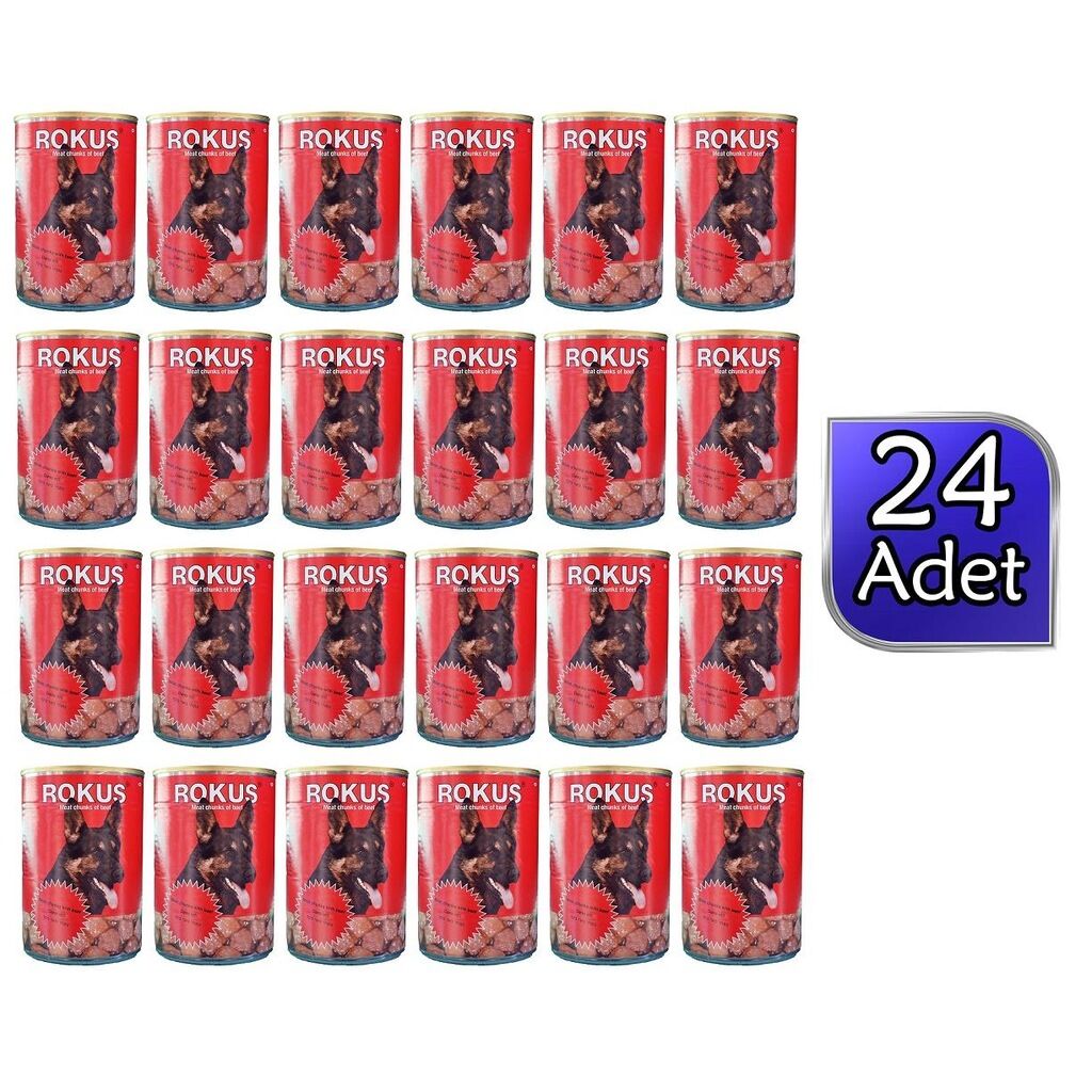 Rokus Dana Etli Köpek Konservesi 410gr 24 adet