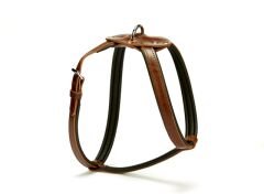 Doggie Konforlu Deriden El Yapımı Köpek Göğüs Tasması 1,5 x 40-60 cm Kahverengi