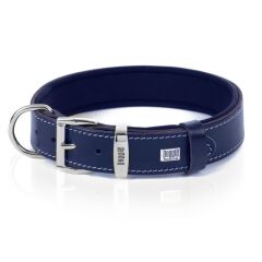 Doggie Premıum Gerçek Deriden El Yapımı Köpek Boyun Tasması 3,5x52-60 cm Mavi