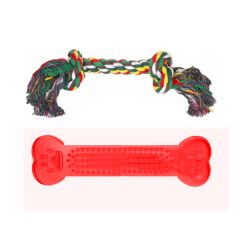 Ans Dental Plastik Köpek Oyuncak + Diş İpi 14 x 22 cm Kırmızı