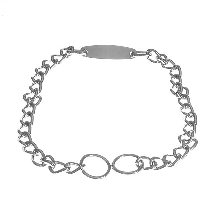 Sanlian İsimlikli Zincir Köpek Tasması 3 mm / 55 cm