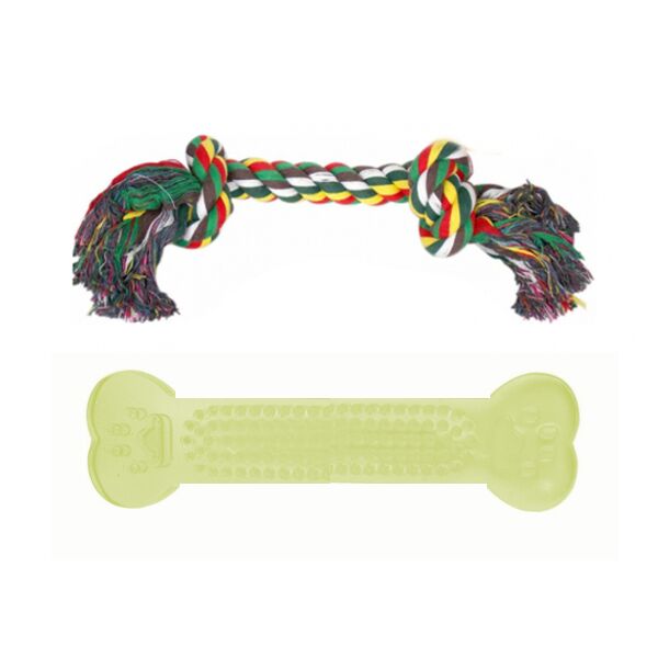 Ans Dental Plastik Köpek Oyuncak + Diş İpi 14 x 22 cm Sarı
