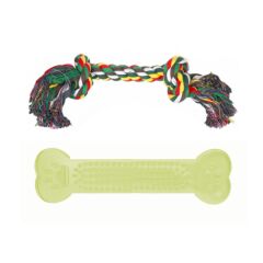 Ans Dental Plastik Köpek Oyuncak + Diş İpi 14 x 22 cm Sarı