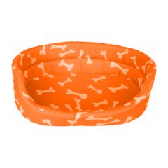 Kemik Desenli Kedi Köpek Yatağı Turuncu Medium 17*45*55 Cm