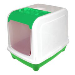 Kapalı Çift Açılır Kedi Tuvaleti 50/38/42 cm Yeşil