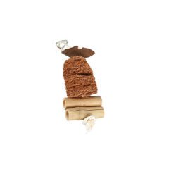 Loofah Doğal Ahşap Kuş Oyuncağı 25 CM