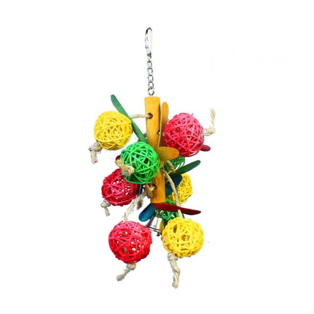 Loofah Doğal Ahşap Kuş Oyuncağı 15 * 28 CM