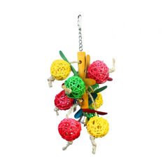 Loofah Doğal Ahşap Kuş Oyuncağı 15 * 28 CM
