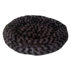 Kedi Köpek Simit Yatak Gül Desenli  58*12 cm Siyah