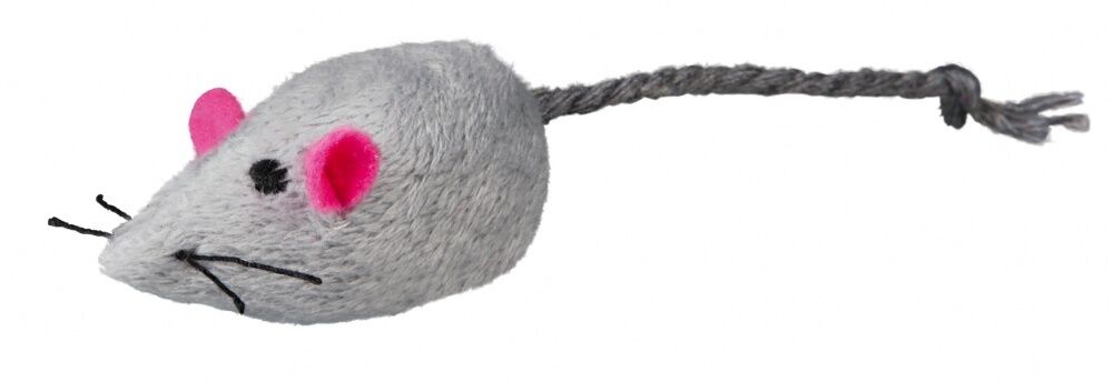 Catnipli Sesli Peluş Fare Kedi Oyuncağı 5cm gri
