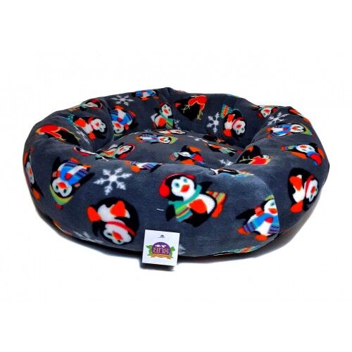 Kedi Köpek Simit Yatak Penguen Desenli 58*12 cm