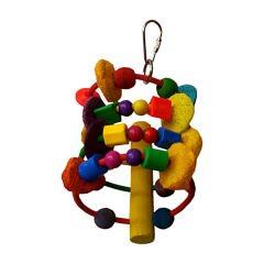 Ahşap İskelet Renkli Kuş Oyuncağı 13 cm