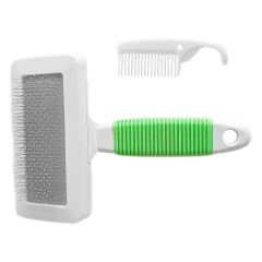Markapet Temizleme Aparatlı Kedi Köpek Tarağı 12 cm-15 cm Large Yeşil