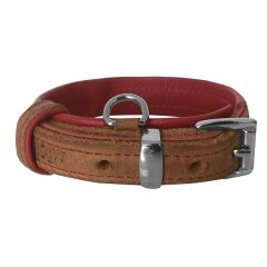 Markapet Lüks Deri Köpek Boyun Tasması 2x25-32 cm Kırmızı Kahverengi