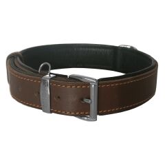 Markapet Lüks Deri Köpek Boyun Tasması 4x57-67 cm Siyah Koyu Kahverengi
