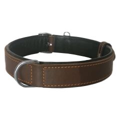 Markapet Lüks Deri Köpek Boyun Tasması 2,5x30-38 cm Siyah Kahve Medium
