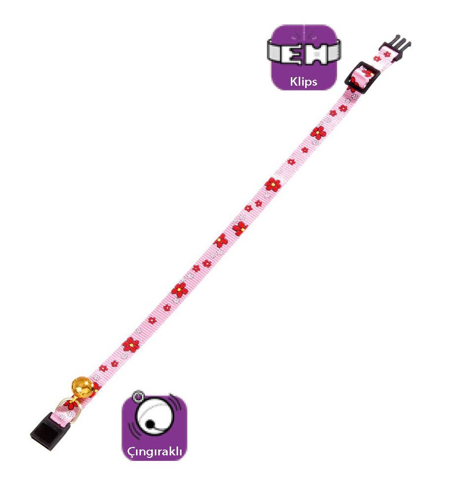 Karlie Kedi Tasmasi Çing. 30Cm Toz Pembe