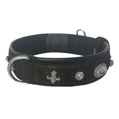Markapet Taşlı Kadife Köpek Boyun Tasması 38-43 cm Siyah