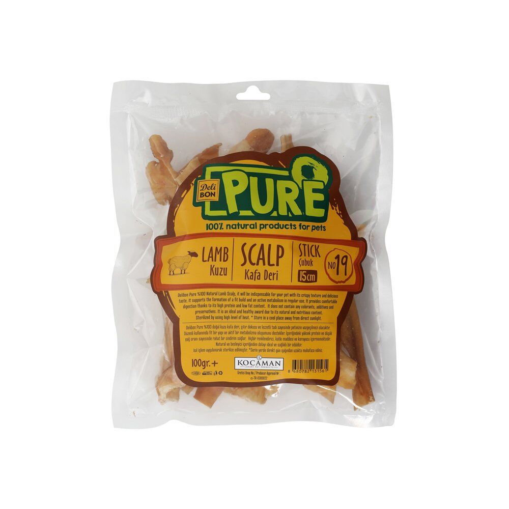 Delibon Pure Kuzu Kafa Derisi 15 cm Çubuk 100 gr