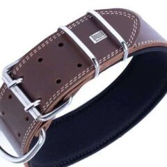 Doggie Konfor Deri El Yapımı Köpek Boyun Tasması 6x55-65 cm Kahverengi