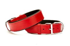 Doggie Konfor Deri El Yapımı Köpek Boyun Tasması 6x60-70 cm Kırmızı