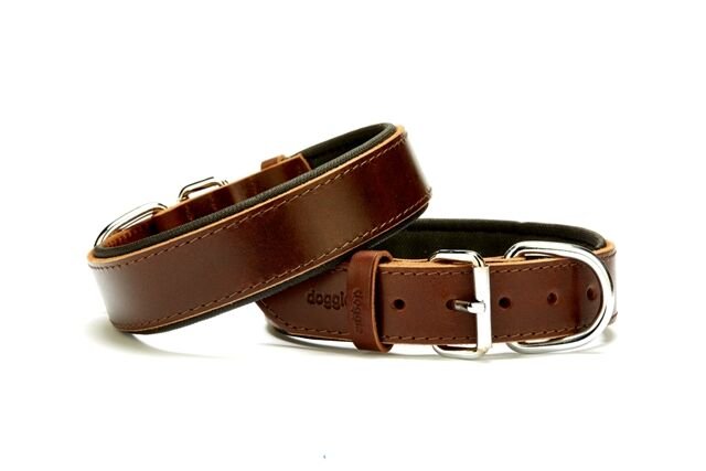 Doggie El Yapımı Konforlu Deri Köpek Tasması 3,5x45-50 cm Kahverengi