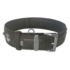Markapet Deri Parlak Taşlı Köpek Boyun Tasması 49-55 cm Large Siyah