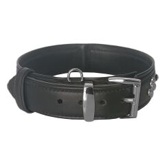 Markapet Deri Parlak Taşlı Köpek Boyun Tasması 44-50 cm Medium Siyah