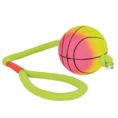 Köpek için ipli fosforlu kauçuk top, ø6 cm/30 cm