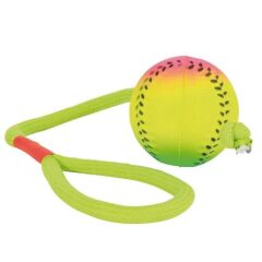 Köpek için ipli fosforlu kauçuk top, ø6 cm/30 cm