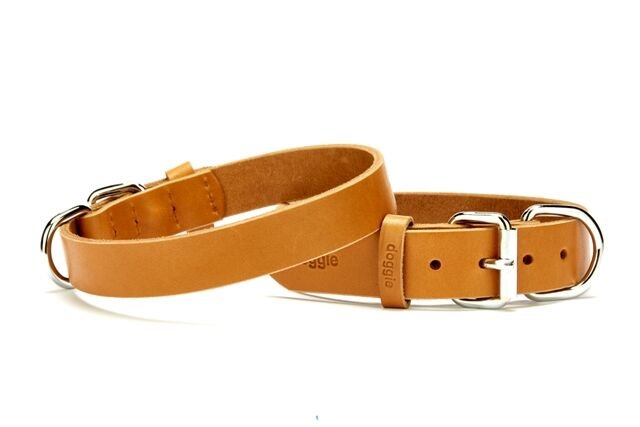 Doggie Deri El Yapımı Köpek Boyun Tasması 1,5x32-37 cm Kamel