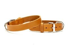 Doggie Deri El Yapımı Köpek Boyun Tasması 1,5x32-37 cm Kamel