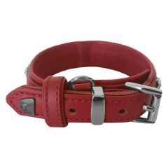 Markapet Deri Parlak Taşlı Köpek Boyun Tasması 28-32 cm X-Small Kırmızı