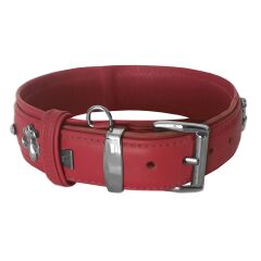 Markapet Deri Parlak Taşlı Köpek Boyun Tasması 28-32 cm X-Small Kırmızı