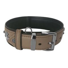 Markapet Deri Doğal Taşlı Köpek Boyun Tasması 39-45 cm Small Taba