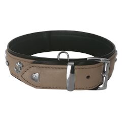 Markapet Deri Doğal Taşlı Köpek Boyun Tasması 28-33 cm X-Small Taba