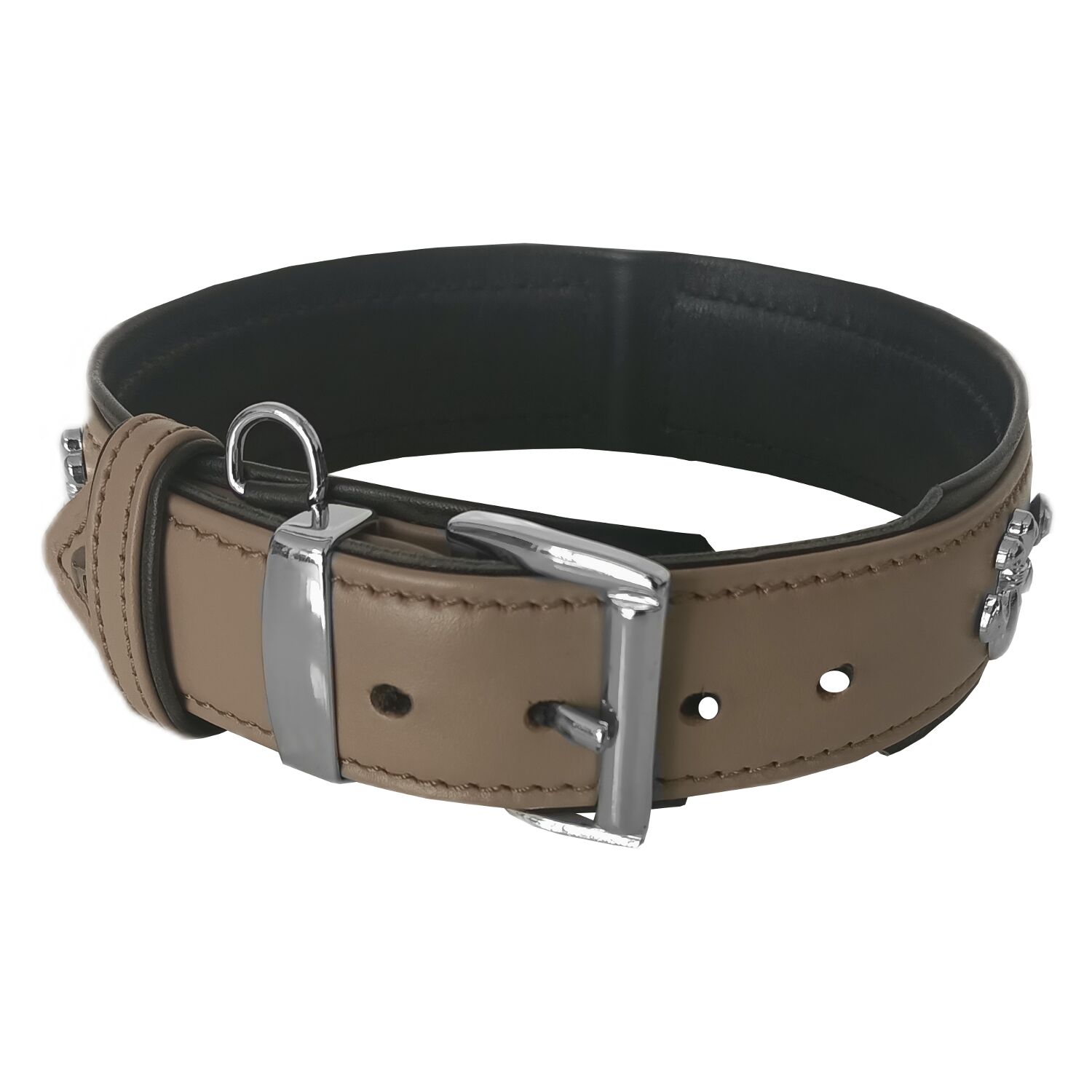 Markapet Deri Doğal Taşlı Köpek Boyun Tasması 28-33 cm X-Small Taba