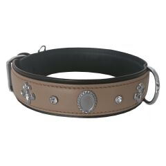 Markapet Taşlı Ve Aynalı Köpek Boyun Tasması 44-50 cm Medium Taba