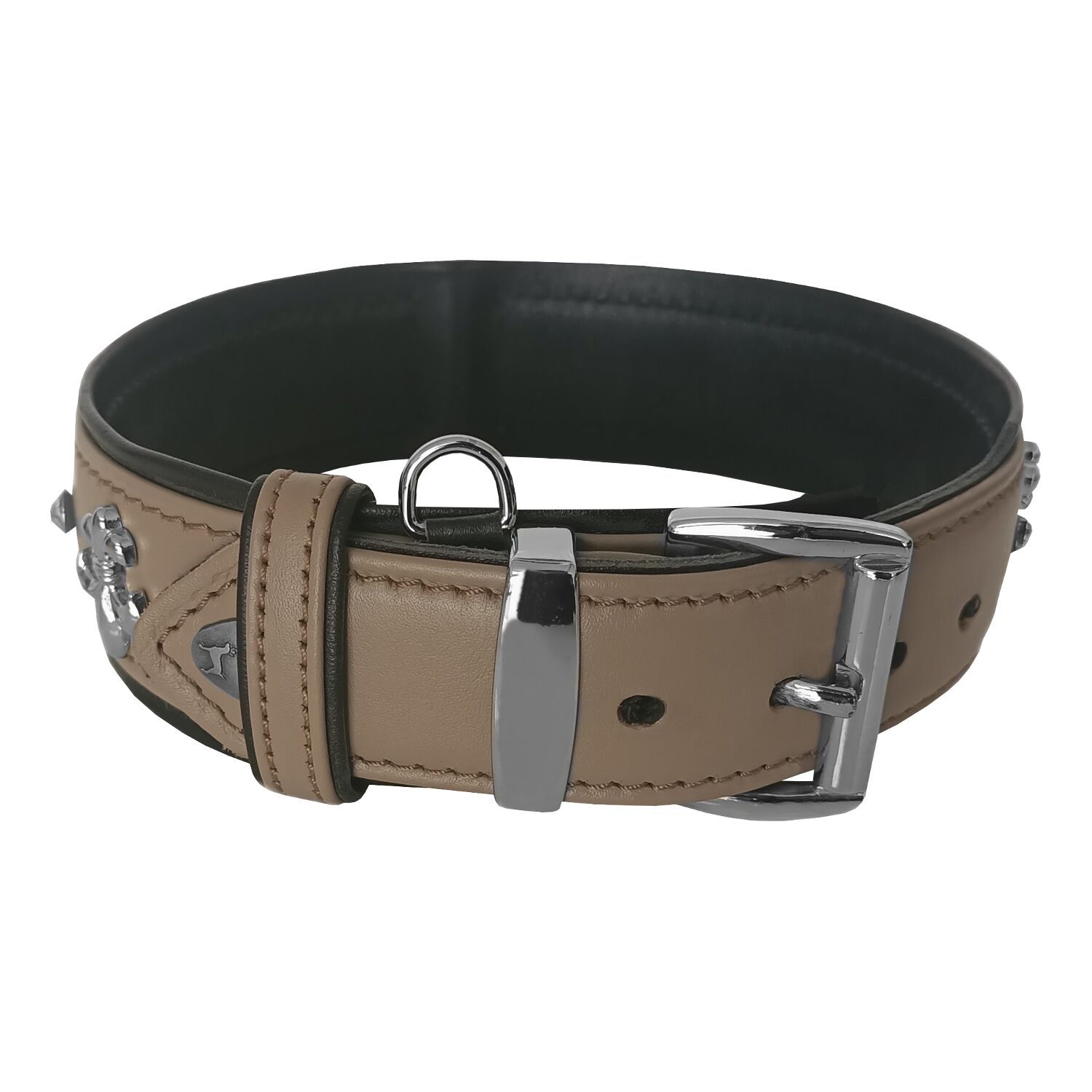 Markapet Taşlı Ve Aynalı Köpek Boyun Tasması 44-50 cm Medium Taba