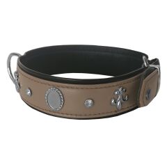 Markapet Taşlı Ve Aynalı Köpek Boyun Tasması 49-55 cm Large Taba