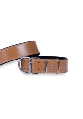 Doggie Konfor Deri El Yapımı Köpek Boyun Tasması 6x65-75 cm Kamel