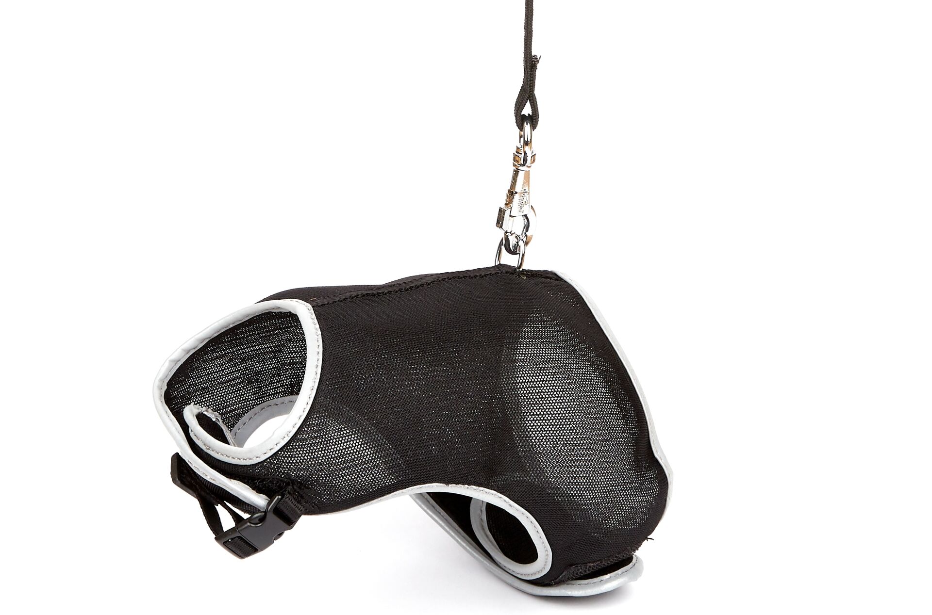 Doggie Havalı Ped Göğüs Tasma Seti Siyah 25*30 cm + 110 cm