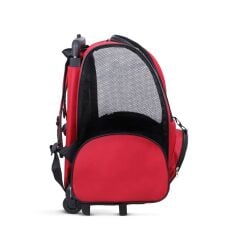 Cattie Portbag Tekerlekli Kedi Köpek Taşıma Çantası 20x30x40 cm Kırmızı