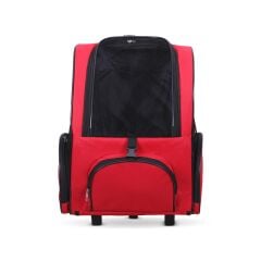 Cattie Portbag Tekerlekli Kedi Köpek Taşıma Çantası 20x30x40 cm Kırmızı