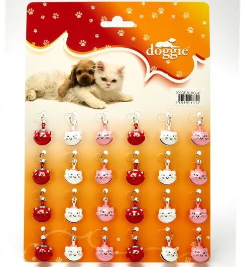Doggie Büyük Kedi Kafası Şekilli Kedi Zili 1 Adet 20 mm