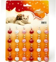 Doggie Büyük Kedi Kafası Şekilli Kedi Zili 1 Adet 20 mm