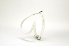 Doggie Flotter Swarovski Taşlı Deri Köpek Göğüs Tasması 1,2 x 29-40 cm Beyaz