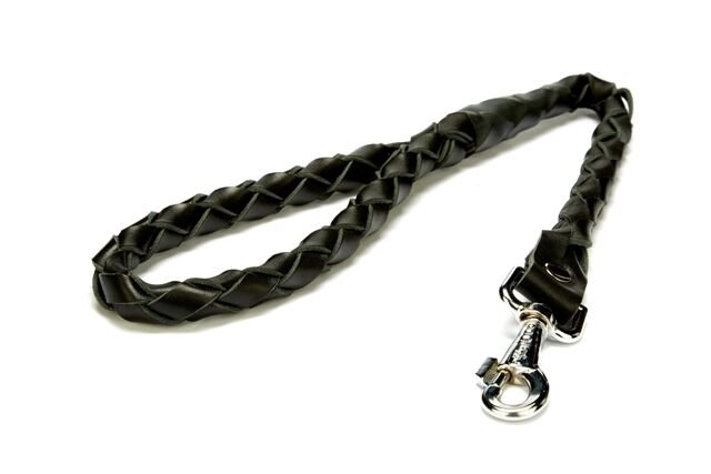 Ans Örgü Deri Köpek Gezdirme 2*70 cm Siyah
