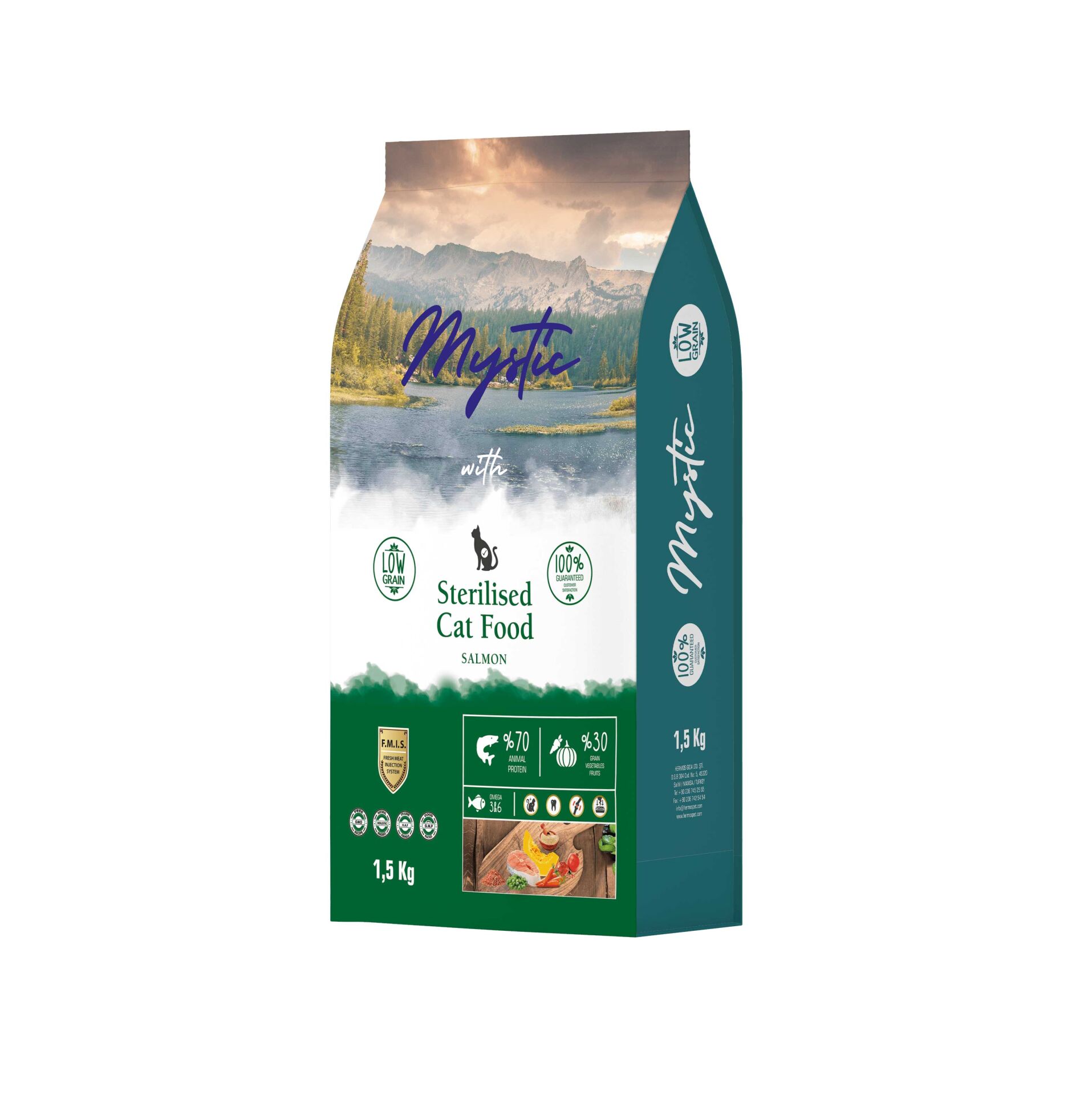 Mystic Düşük Tahıllı Kısırlaştırılmış Somonlu Kedi Maması 1,5 kg